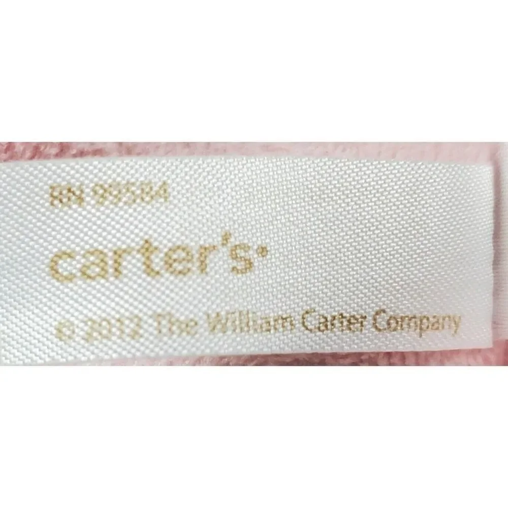 Carters Pink Teddy Bear Rattle Ring Lovey Baby Security Blanket Plush Satin Trim